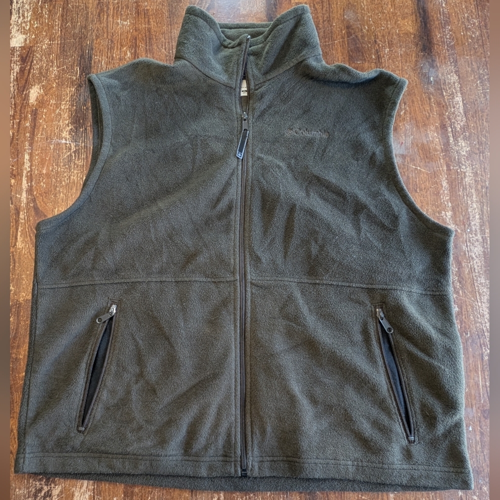Columbia Brown Fleece Vest Mens XL Used